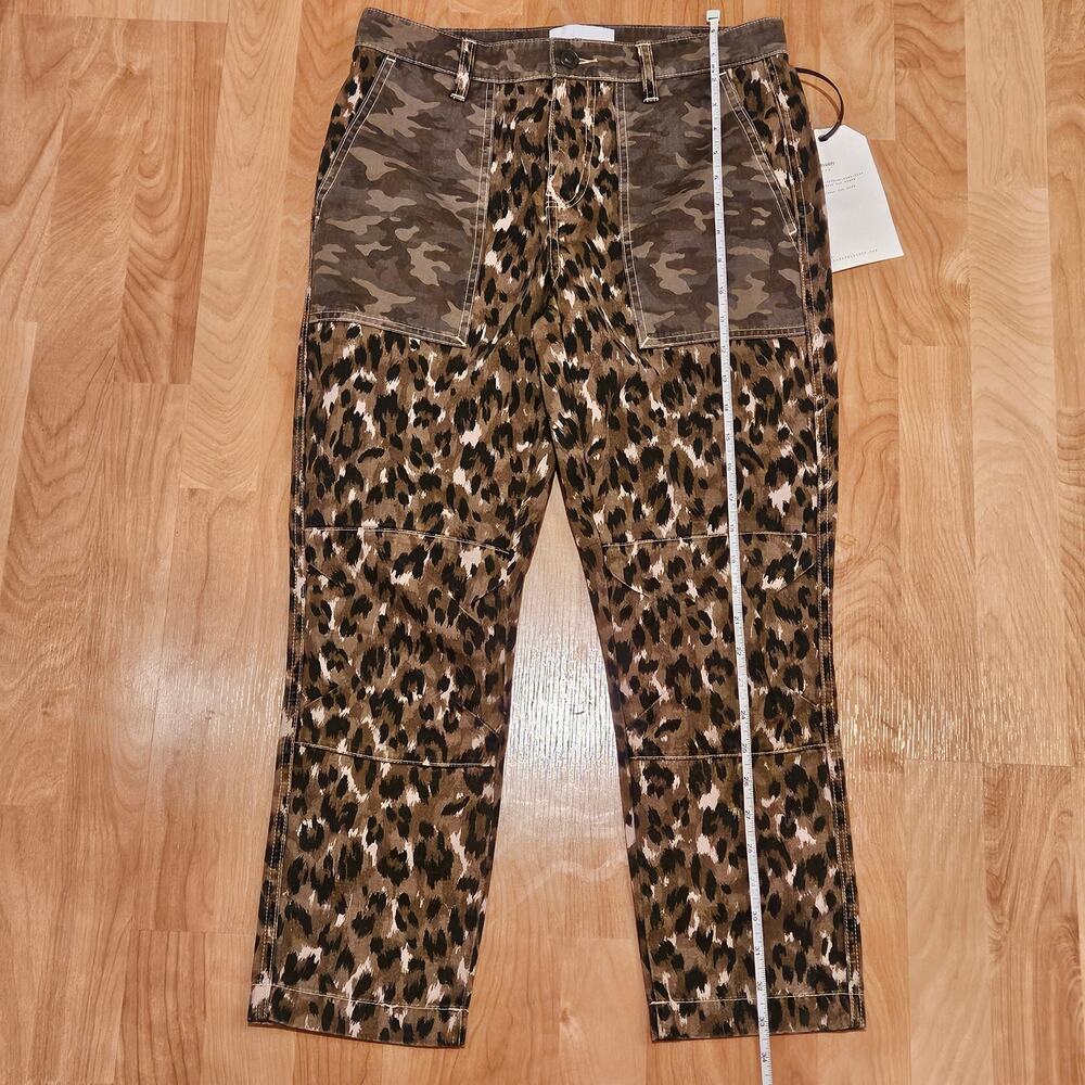 Current/Elliott Clean Weslan Pants Womens 26‎ Leopard Camo Print Cargo Utility - Picture 5 of 14